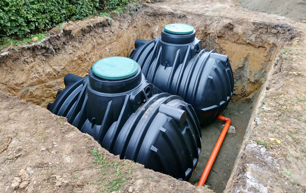 two plastic underground storage